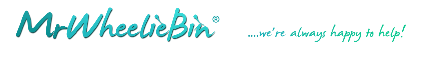 Mr Wheelie Bin logo, in shades of green and teal